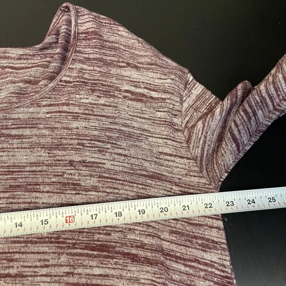 Torrid Women's Maroon Heathered Long Sleeve Top Size 1X Casual Stretch Comfort - Picture 7 of 8